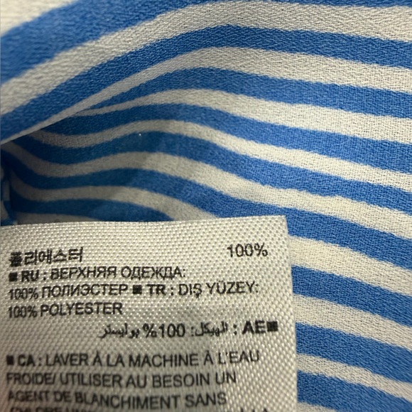Banana Republic Elegant Blue Striped Short Sleeve Top Blouse Classic Style XS - Picture 4 of 8